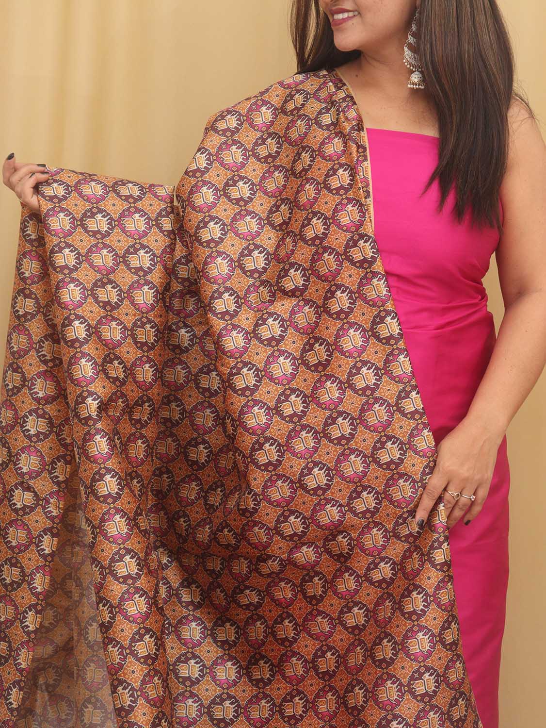 Printed Georgette Designer Salwar Suit in Pink